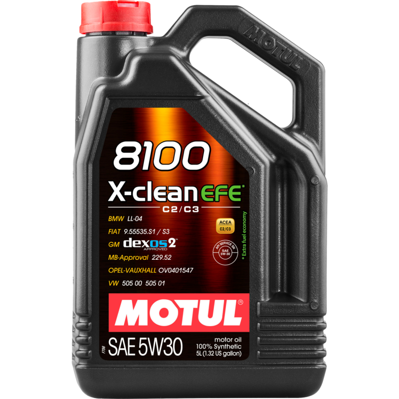 Motul 111378 8100 X-Clean EFE 5W-30 Full-Synthetic Engine Oil (5 L)