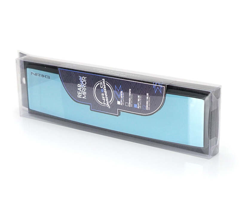 NRG 300mm Wide Panorama Clip-on Rearview Mirror - Convex w/ Blue Tint