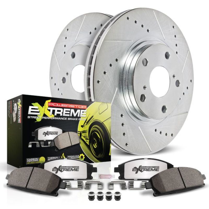 Power Stop 90-00 Honda Civic Front Z26 Street Warrior Brake Kit - Close Up
