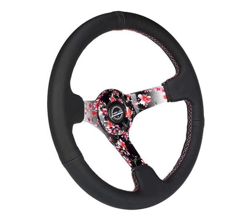 NRG Innovations RST-036SAK-R Sakura 350 mm Deep-Dish Steering Wheel (Pink Suede)