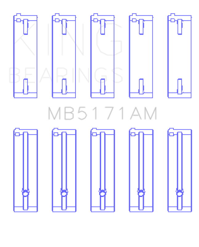 King Engine Bearings Mazda FS-DE L4/FP L4/FS L4 DOHC 16 Valve (Size +0.5) Main Bearing Set