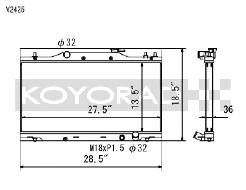 Koyo 02-06 Acura RSX Base/Type-S (MT) Radiator (Req. Non-OEM Rad. Cap)