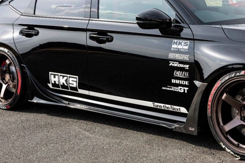HKS 53004-AH002 Type-S Gloss Black Side Skirts for 23-25 Honda Civic FL5