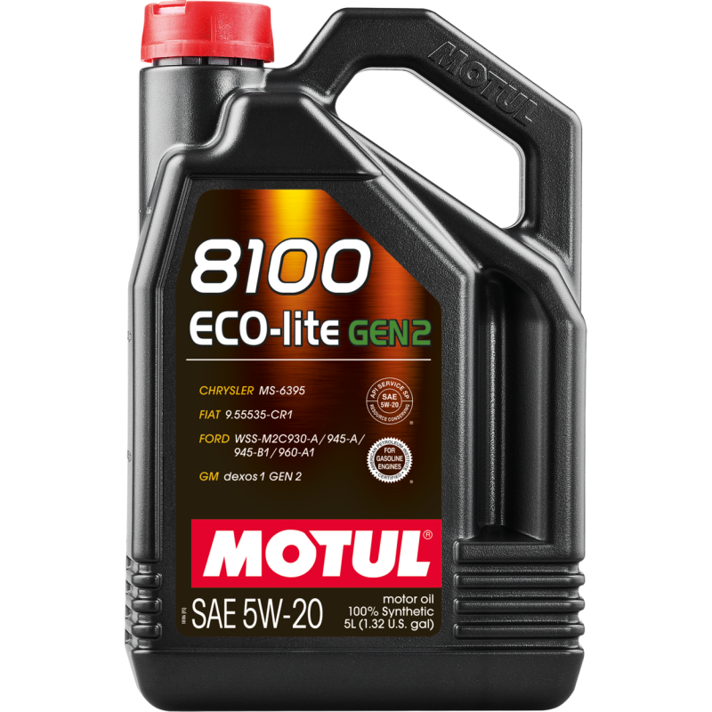 Motul 111360 8100 Eco-Lite Gen3 Full-Synthetic Engine Oil 5W-20 (5 L)