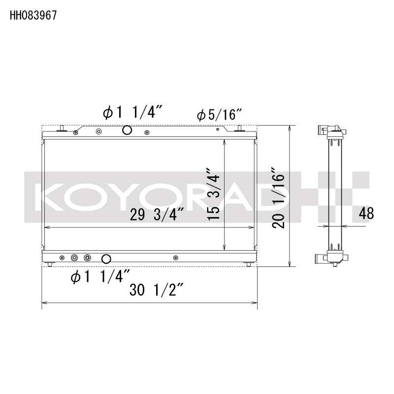 Koyorad HH083967 All-Aluminum Radiator for 2023-25 Honda Civic Type R FL5
