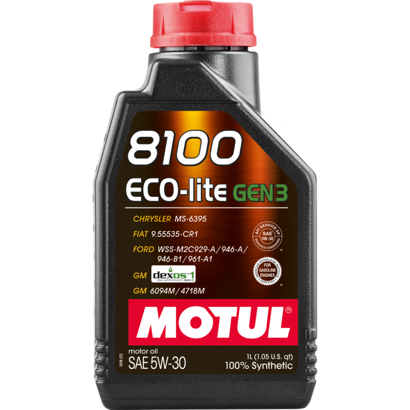 Motul 111361 8100 Eco-Lite Gen3 5W-30 Fully Synthetic Engine Oil 1L