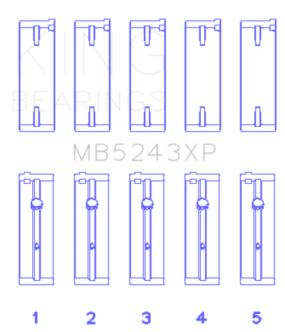 King Engine Bearings Nissan SR20DE/DET 2.0L Performance Main Bearing Set - Size STDX