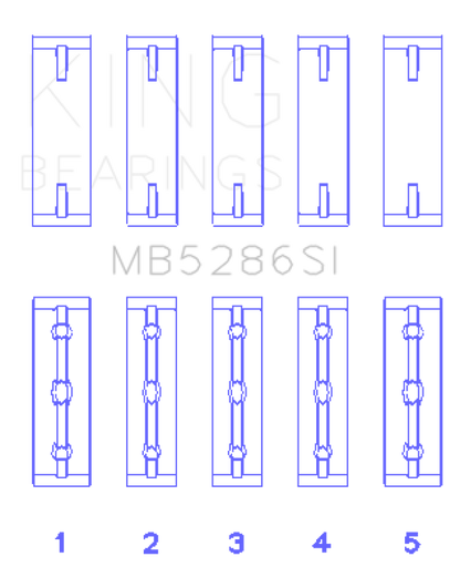 King Engine Bearings Toyota 1Uz-Fe/2Uz-Fe/3Uz-Fe (Size +0.50mm) Main Bearing Set