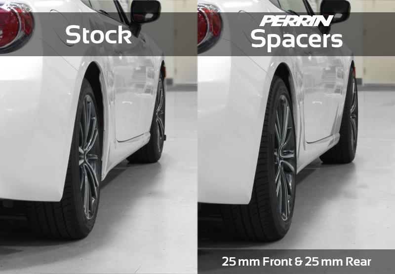 PERRIN 02-14 Subaru WRX / 2004 STI / 13-25 BRZ &amp; Toyota GR86 25mm Wheel Spacers 5x100 56mm CB - Pair
