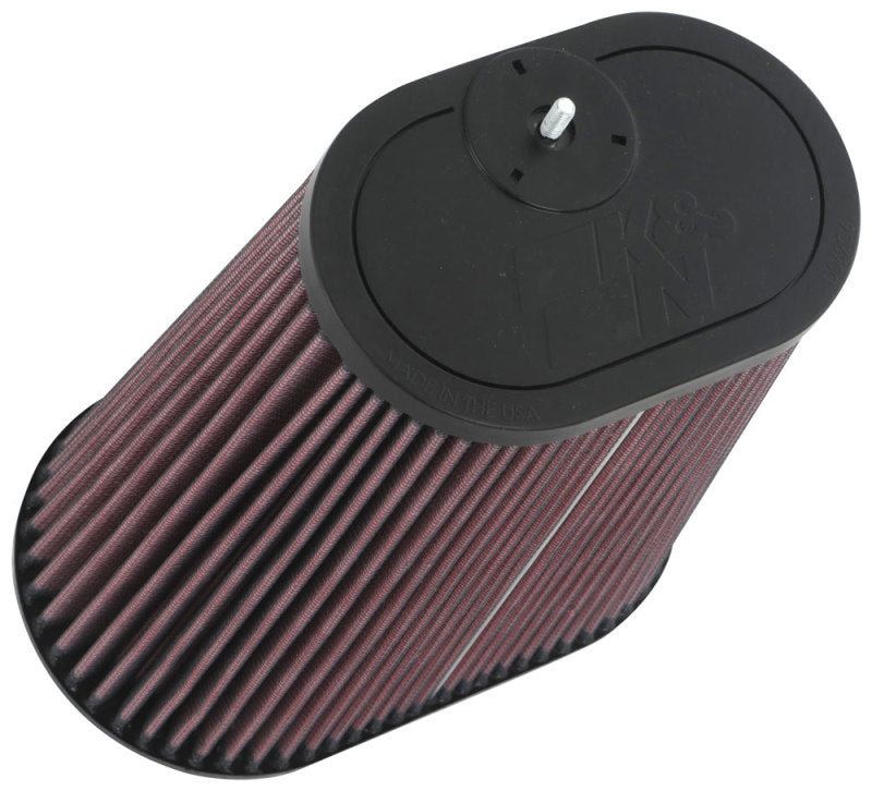 K&amp;N Universal Clamp-On Air Filter 3-1/8in Dual FLG  8-7/8in X 5-3/16 B 6-1/4in X 4IN T, 9inH W/STUD