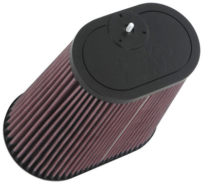 K&amp;N Universal Clamp-On Air Filter 3-1/8in Dual FLG  8-7/8in X 5-3/16 B 6-1/4in X 4IN T, 9inH W/STUD