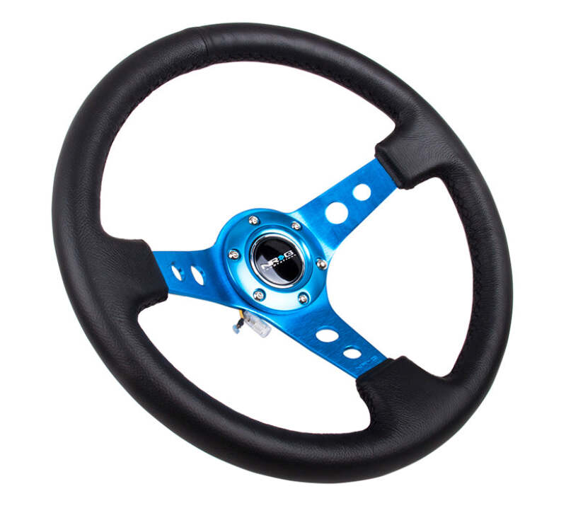 NRG RST-006BK-WT-B Reinforced 350 mm Steering Wheel 75 mm Dish White Leather