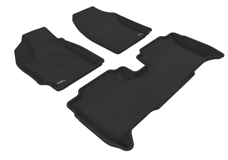 3D MAXpider L1TY07201509 KAGU Black Floor Liners for 07-11 Toyota Yaris Sedan