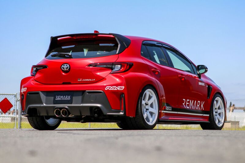 REMARK 24+ Toyota GR Corolla Dual Center Exit w/ Resonator Burnt Stainless Steel Catback Exhaust,