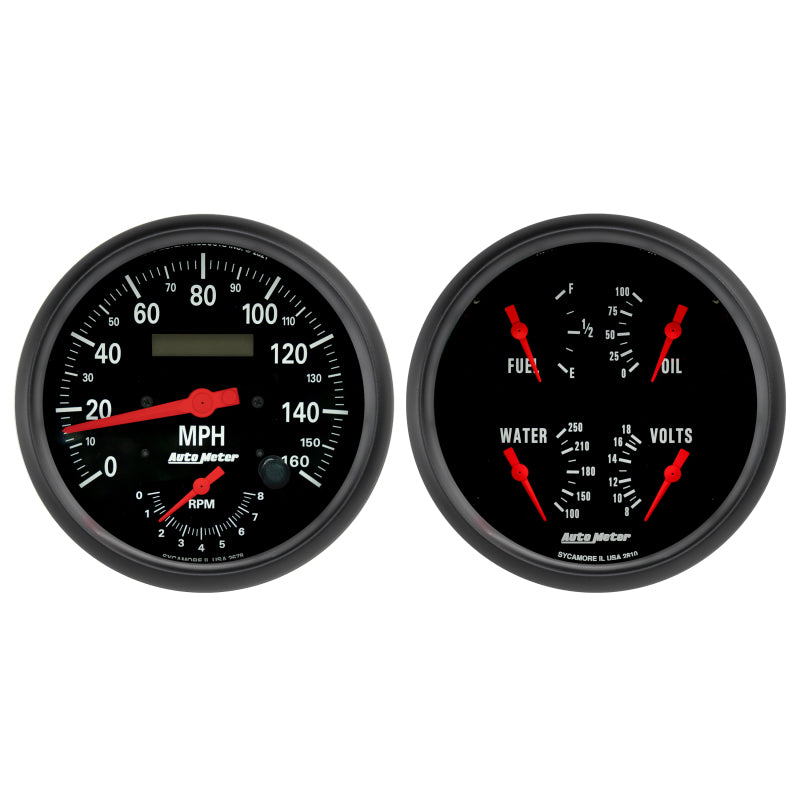 Autometer Z-Series Quad &amp; Tach/Speedo 5in. - 2 Pc.