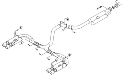 HKS 31021-AF026 Legamax Sport Quad Titanium Exhaust for 22-25 Subaru WRX