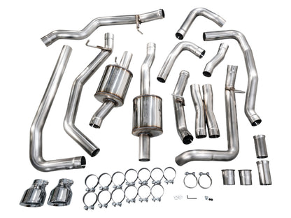 AWE Tuning 2025+ RAM 1500 RHO 3.0 I6 TT 0FG Dual Rear Exit Catback Exhaust - Chrome Silver Tips
