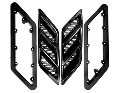 Roush 422326 Fender Vent Heat Extractors Gloss Black for 2015-23 Ford Mustang