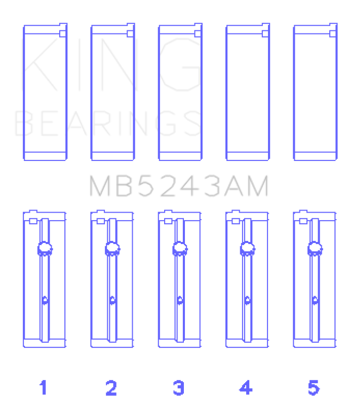 King Engine Bearings Nissan SR20DE (Size 0.5mm) Performance Main Bearing Set