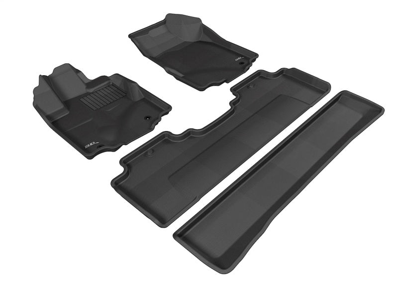 3D MAXpider 2006-2014 Honda Ridgeline Kagu 1st &amp; 2nd Row Floormats - Black