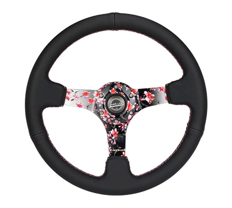 NRG Innovations RST-036SAK-R Sakura 350 mm Deep-Dish Steering Wheel (Pink Suede)