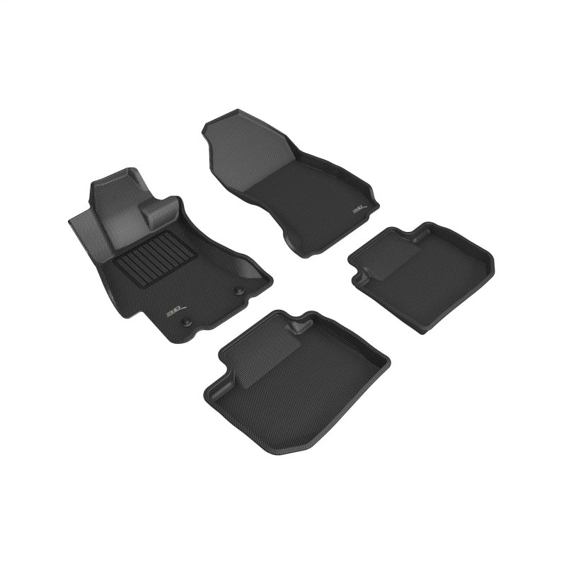 3D MAXpider 2012-2017 Subaru Impreza/XV Crosstrek Kagu 1st &amp; 2nd Row Floormats - Black