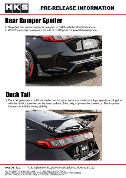 HKS 53004-AH003 TYPE-S Rear Spoiler for 2023-2025 Honda Civic Type R FL5