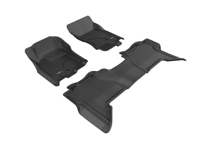 3D MAXpider 2005-2012 Nissan Pathfinder Kagu 1st &amp; 2nd Row Floormats - Black