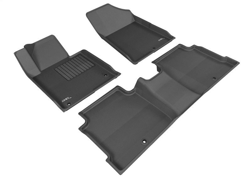 3D MAXpider 2015-2019 Hyundai Sonata/2016 Sonata Hybrid Kagu 1st &amp; 2nd Row Floormats - Black