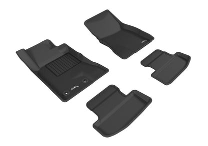 3D MAXpider 2015-2020 Ford Mustang Kagu 1st &amp; 2nd Row Floormats - Black