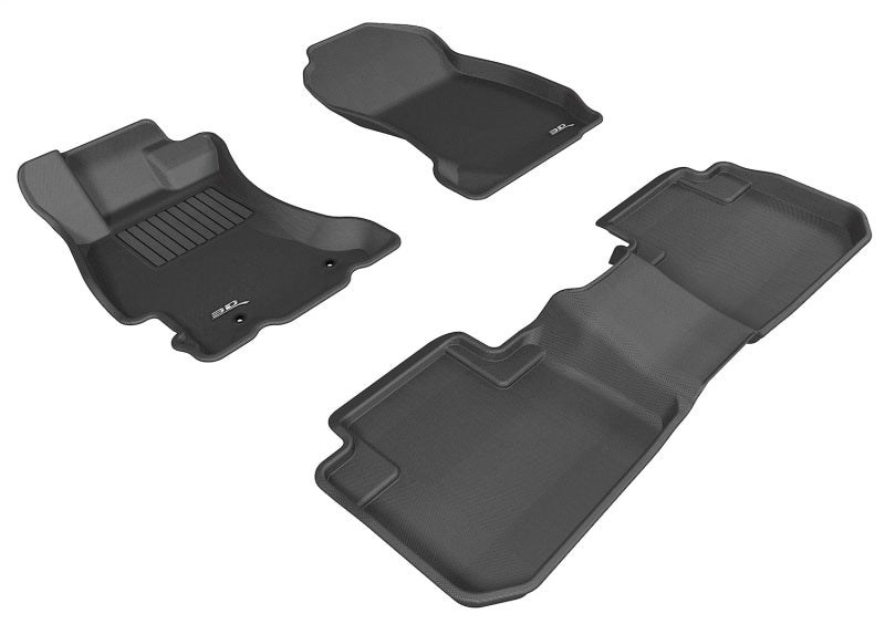 3D MAXpider 2014-2018 Subaru Forester Kagu 1st &amp; 2nd Row Floormats - Black