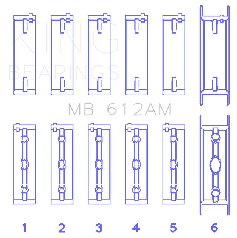 King Engine Bearings Volvo 520/B5252 Main Bearing Set - Size STD