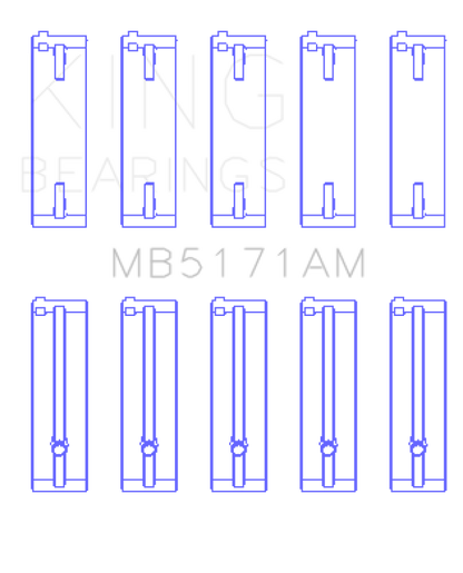 King Engine Bearings Mazda FS-DE L4/FP L4/FS L4  DOHC 16 Valve  (Size +0.5) Main Bearing Set