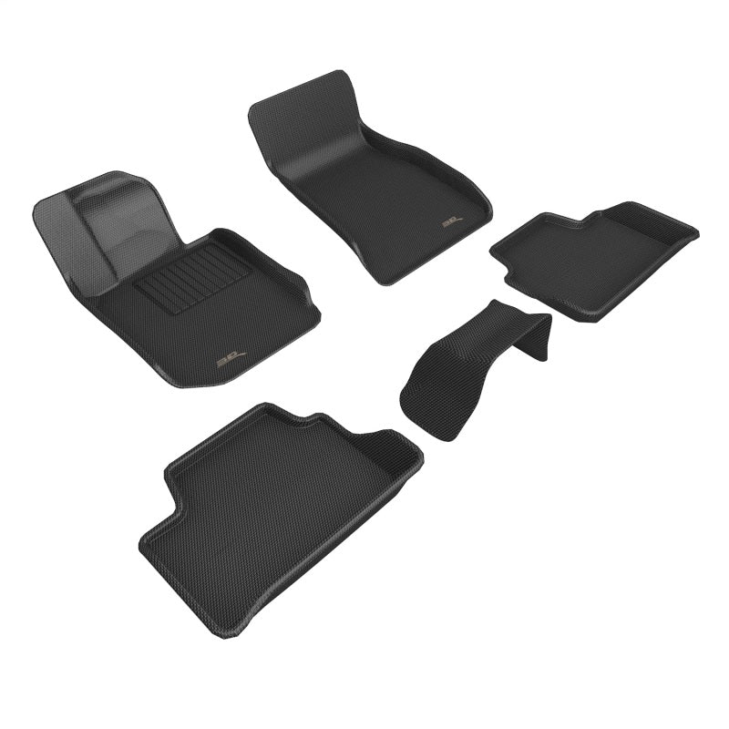 3D MAXpider 2019-2020 BMW 3 Series (G20) Kagu 1st &amp; 2nd Row Floormats - Black