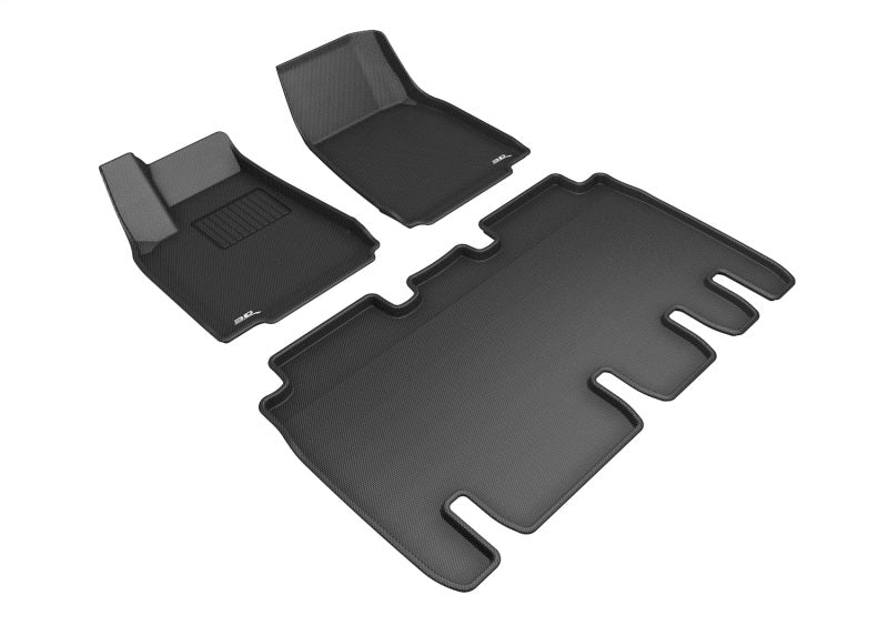 3D MAXpider 2016-2020 Tesla Model X Kagu 1st &amp; 2nd Row Floormats - Black
