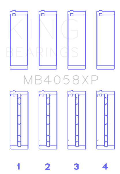 King Engine Bearings Nissan VQ35DE Performance Main Bearing Set - Size STDX