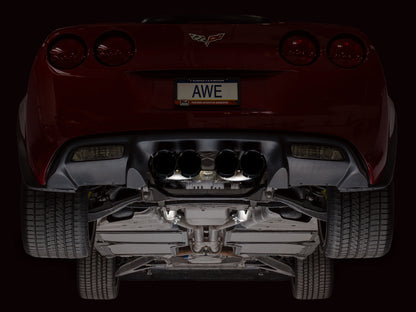 AWE Tuning 05-07 C6 Chevrolet Corvette 6.0L Track Edition Axleback Exhaust w/ Diamond Black Tips