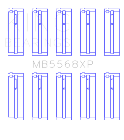 King Engine Bearings Acura D16A1/97-01 Honda H22A4/98+ F23A Performance Main Bearing Set - Size STDX