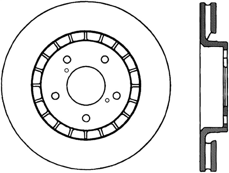 StopTech Power Slot 06-11 Lexus GS Series / 06-12 IS Series Front Right Drilled &amp; Slotted Rotor