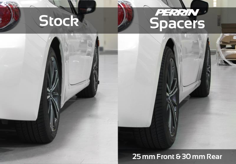 PERRIN 02-14 Subaru WRX / 2004 STI / 13-25 BRZ &amp; Toyota GR86 25mm Wheel Spacers 5x100 56mm CB - Pair
