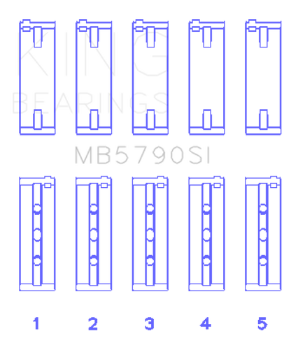 King Engine Bearings Porsche M 48.00/M 48.50 (Size +0.25mm) Main Bearing Set