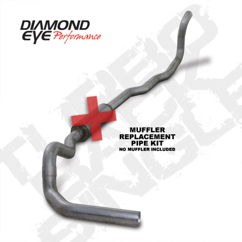 Diamond Eye KIT 4in TB MFLR RPLCMENT PIPE SGL AL: 89-93 DODGE CUMMINS 5.9L