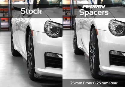 PERRIN 02-14 Subaru WRX / 2004 STI / 13-25 BRZ &amp; Toyota GR86 25mm Wheel Spacers 5x100 56mm CB - Pair