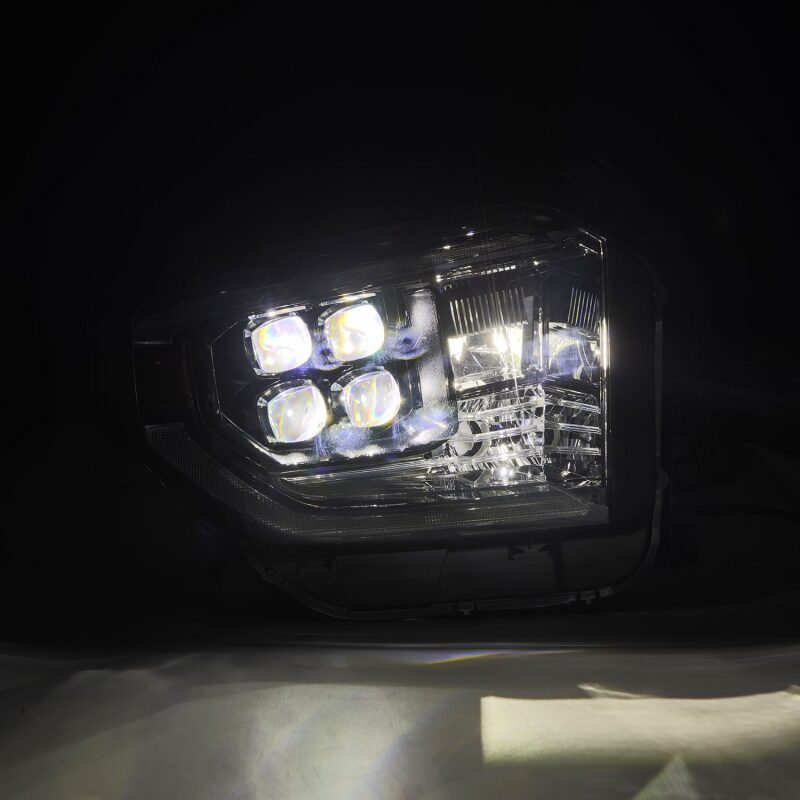 AlphaRex 14-21 Toyota Tundra NOVA-Series LED Proj Headlights Alpha-Blk w/Actv Light &amp; Seq. Sig + DRL