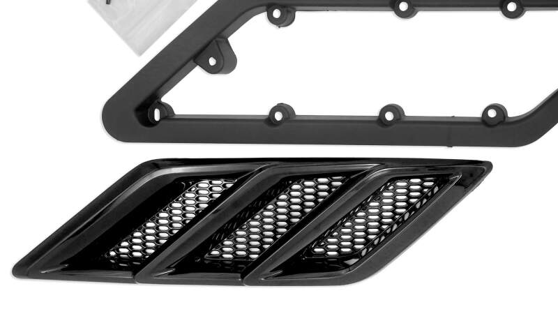 Roush 422326 Fender Vent Heat Extractors Gloss Black for 2015-23 Ford Mustang