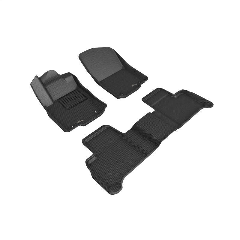 3D MAXpider 2012-2018 Mercedes-Benz GLE-Class/ML-Class Kagu 1st &amp; 2nd Row Floormats - Black