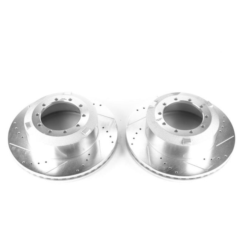 Power Stop 17-22 Ford F-550 Super Duty Rear Drilled &amp; Slotted Rotor - Pair