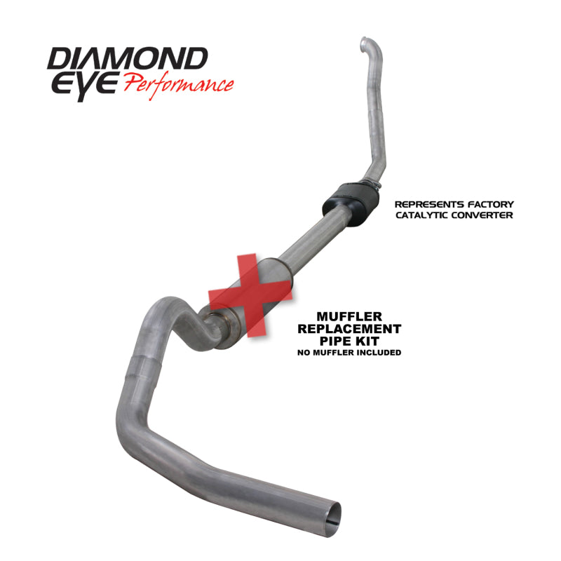 Diamond Eye KIT 4in MFLR RPLCMENT PIPE TB SGL ALUM 94-97 5 7 3L F250/F350 PWRSTROKE NFS W CARB STDS