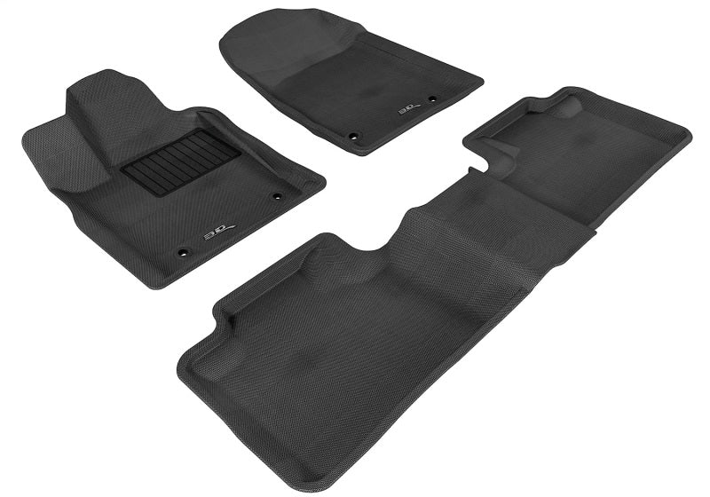 3D MAXpider 2012-2020 Dodge Durango Kagu 1st &amp; 2nd Row Floormats - Black
