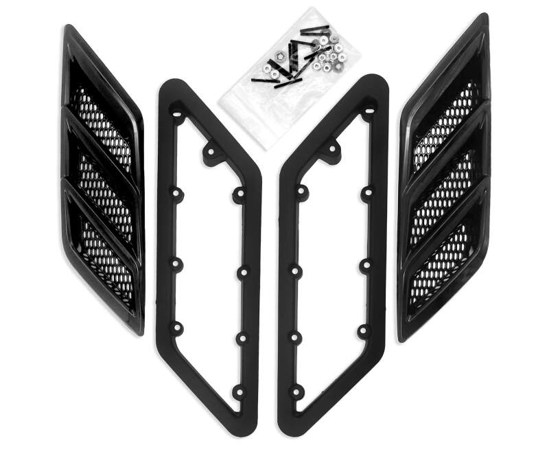 Roush 422326 Fender Vent Heat Extractors Gloss Black for 2015-23 Ford Mustang